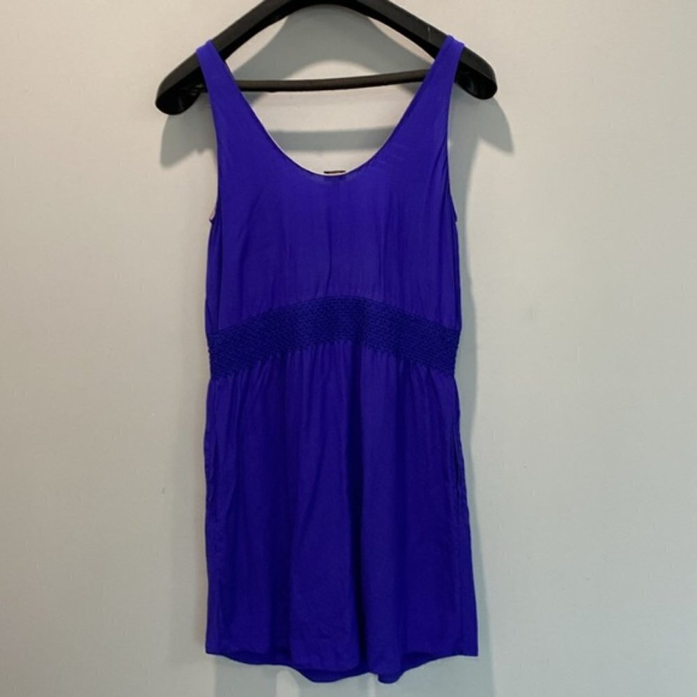 Aritzia Royal Blue Mini Silk Slip Dress - Picture 9 of 13